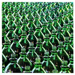 Bottles Green Drink Pattern Soda Refreshment Wooden Puzzle Square by Ravend