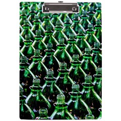 Bottles Green Drink Pattern Soda Refreshment A4 Acrylic Clipboard by Ravend