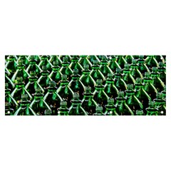 Bottles Green Drink Pattern Soda Refreshment Banner And Sign 8  X 3  by Ravend