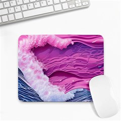 Abstract Pink Ocean Waves Small Mousepad