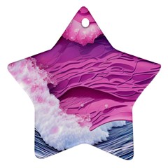 Abstract Pink Ocean Waves Ornament (star)