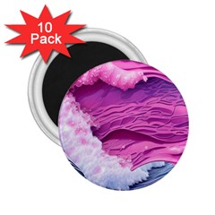 Abstract Pink Ocean Waves 2.25  Magnets (10 pack) 