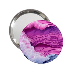 Abstract Pink Ocean Waves 2.25  Handbag Mirrors