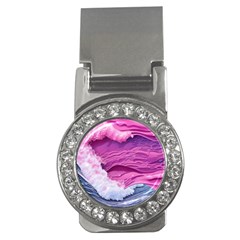 Abstract Pink Ocean Waves Money Clips (CZ) 