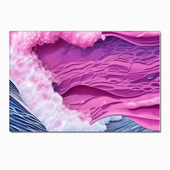 Abstract Pink Ocean Waves Postcard 4 x 6  (Pkg of 10)