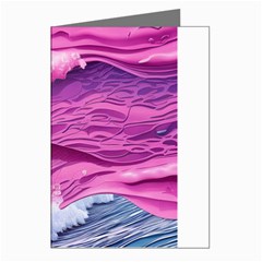 Abstract Pink Ocean Waves Greeting Cards (Pkg of 8)