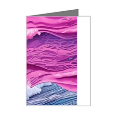 Abstract Pink Ocean Waves Mini Greeting Card