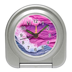 Abstract Pink Ocean Waves Travel Alarm Clock