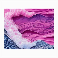 Abstract Pink Ocean Waves Small Glasses Cloth