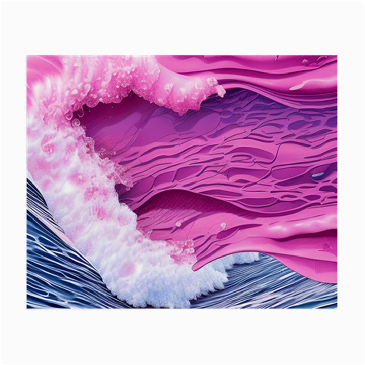 Abstract Pink Ocean Waves Small Glasses Cloth