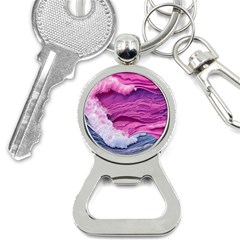 Abstract Pink Ocean Waves Bottle Opener Key Chain