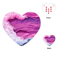 Abstract Pink Ocean Waves Playing Cards Single Design (Heart)