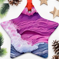 Abstract Pink Ocean Waves Star Ornament (Two Sides)