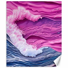 Abstract Pink Ocean Waves Canvas 8  x 10 