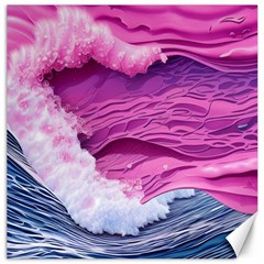 Abstract Pink Ocean Waves Canvas 12  x 12 