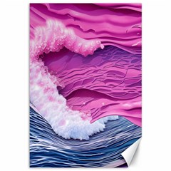 Abstract Pink Ocean Waves Canvas 12  x 18 