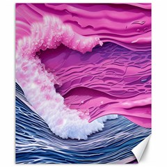 Abstract Pink Ocean Waves Canvas 20  X 24  by GardenOfOphir