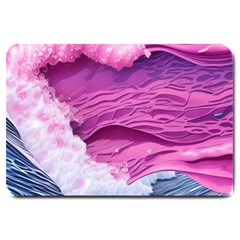 Abstract Pink Ocean Waves Large Doormat