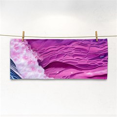 Abstract Pink Ocean Waves Hand Towel