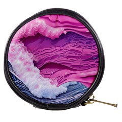 Abstract Pink Ocean Waves Mini Makeup Bag