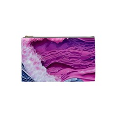 Abstract Pink Ocean Waves Cosmetic Bag (small) by GardenOfOphir