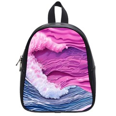 Abstract Pink Ocean Waves School Bag (Small)