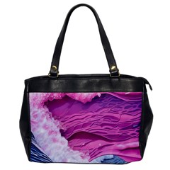 Abstract Pink Ocean Waves Oversize Office Handbag