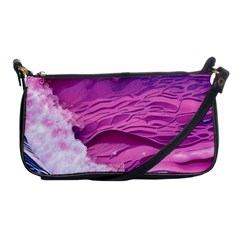 Abstract Pink Ocean Waves Shoulder Clutch Bag