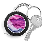 Abstract Pink Ocean Waves Measuring Tape Front