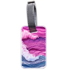 Abstract Pink Ocean Waves Luggage Tag (two sides)