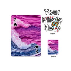 Abstract Pink Ocean Waves Playing Cards 54 Designs (Mini)