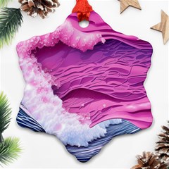 Abstract Pink Ocean Waves Ornament (Snowflake)