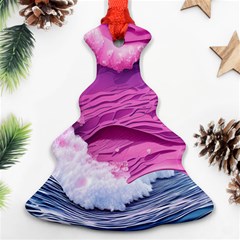 Abstract Pink Ocean Waves Ornament (Christmas Tree) 