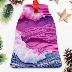 Abstract Pink Ocean Waves Ornament (Bell)