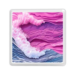 Abstract Pink Ocean Waves Memory Card Reader (Square)