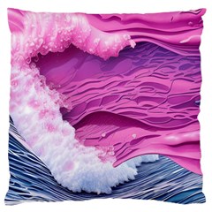 Abstract Pink Ocean Waves Large Cushion Case (Two Sides)