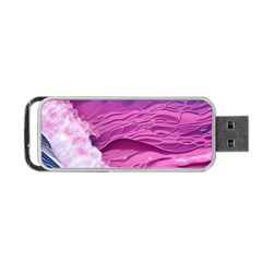 Abstract Pink Ocean Waves Portable USB Flash (One Side)