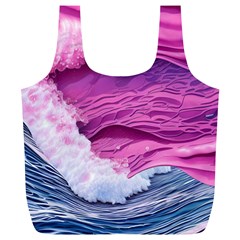 Abstract Pink Ocean Waves Full Print Recycle Bag (XL)