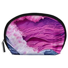 Abstract Pink Ocean Waves Accessory Pouch (large) by GardenOfOphir