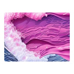 Abstract Pink Ocean Waves Premium Plush Fleece Blanket (mini) by GardenOfOphir