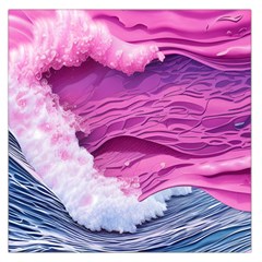 Abstract Pink Ocean Waves Square Satin Scarf (36  x 36 )