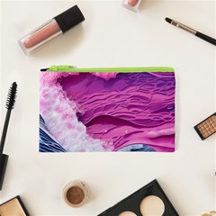 Abstract Pink Ocean Waves Cosmetic Bag (xs) by GardenOfOphir