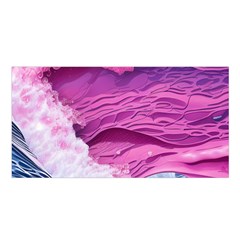 Abstract Pink Ocean Waves Satin Shawl 45  x 80 