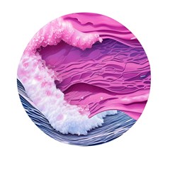 Abstract Pink Ocean Waves Mini Round Pill Box by GardenOfOphir