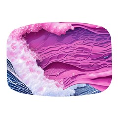 Abstract Pink Ocean Waves Mini Square Pill Box