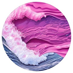 Abstract Pink Ocean Waves Round Trivet