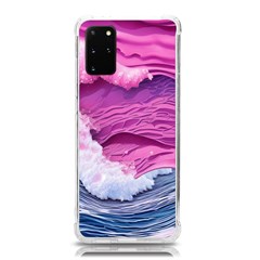 Abstract Pink Ocean Waves Samsung Galaxy S20Plus 6.7 Inch TPU UV Case