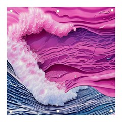 Abstract Pink Ocean Waves Banner And Sign 3  X 3  by GardenOfOphir