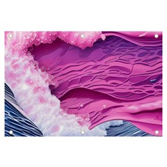 Abstract Pink Ocean Waves Banner And Sign 6  X 4  by GardenOfOphir