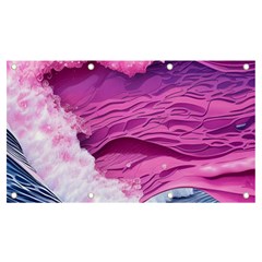 Abstract Pink Ocean Waves Banner And Sign 7  X 4  by GardenOfOphir